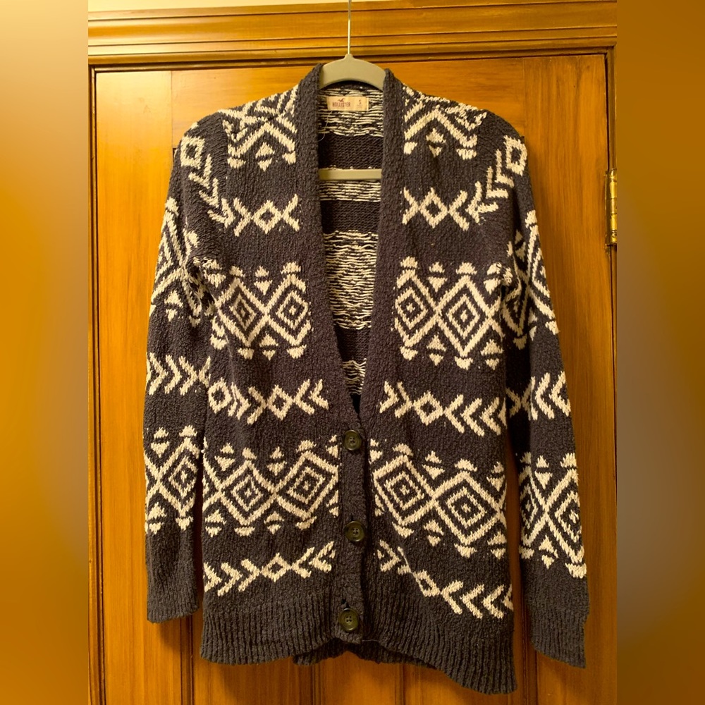 Hollister Gray Aztec Sweater